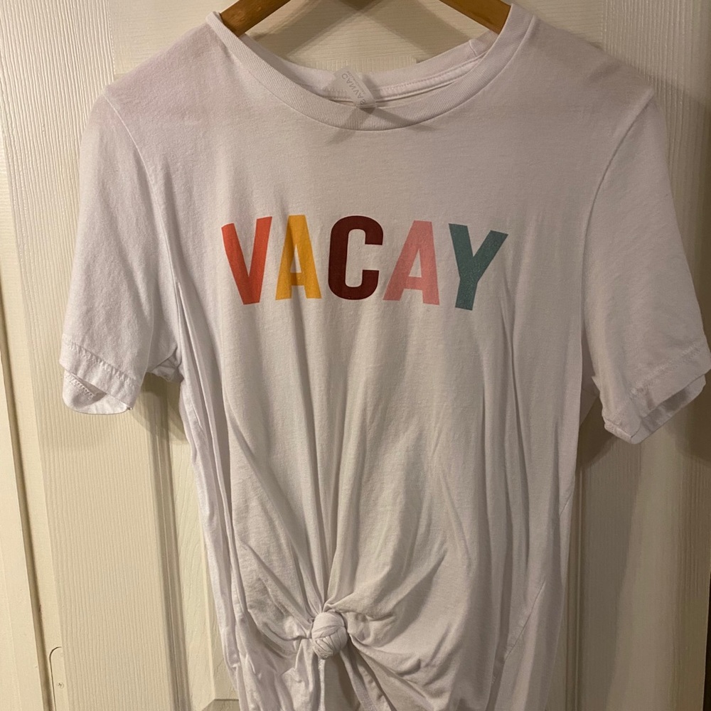 White VACAY t-shirt